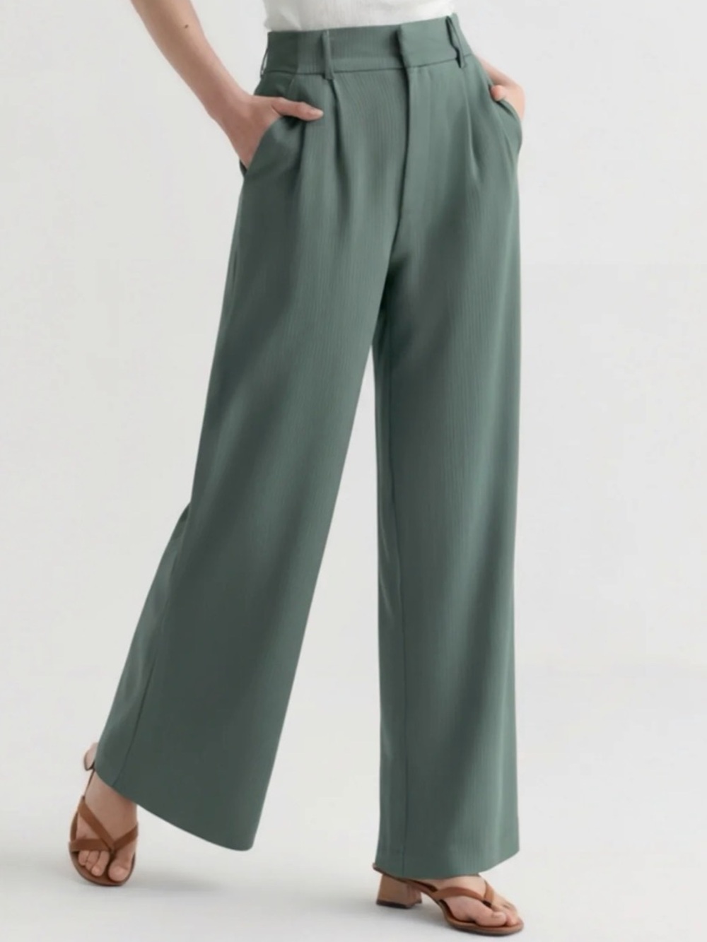 a new day Wide-Leg Trousers in Sage Green
